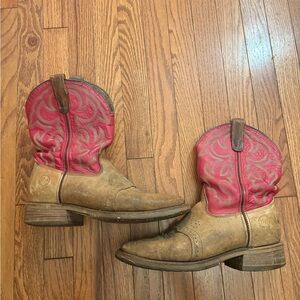 Double H Red and Tan Slip Resistant Leather Western Work Men's Boots